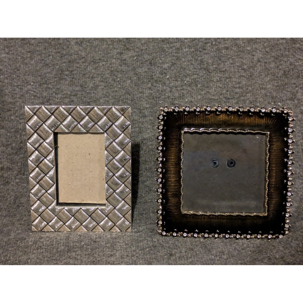 Green Tree Gallery Pair of Photo Frames  Sizes 4x5 & 5x5 Metallic & Enamelled